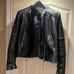 Zara women’s faux leather jacket.
